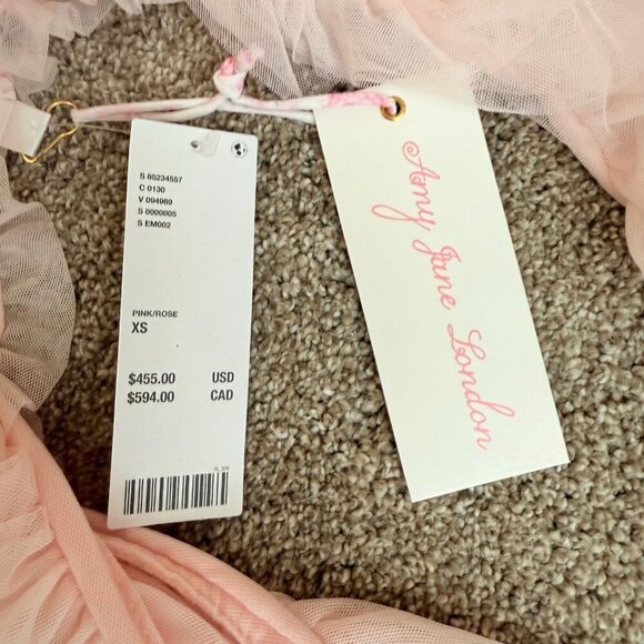 NEW AMY JANE LONDON Amy Jane London Evangeline Ruffle Maxi Dress Pink Size XS - Picture 4 of 15